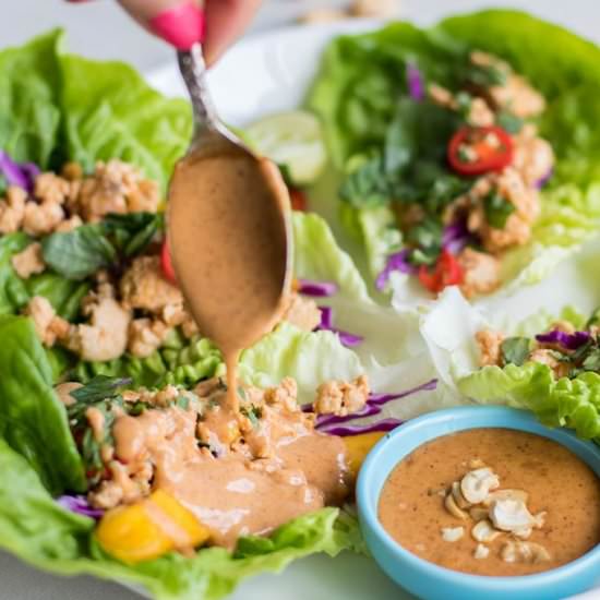 Thai Chicken Lettuce Wraps