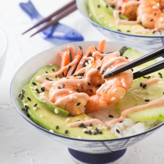 Spicy Shrimp Sushi Bowl