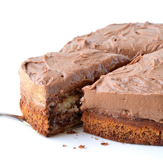 Marble Cake with Chocolate Frosting