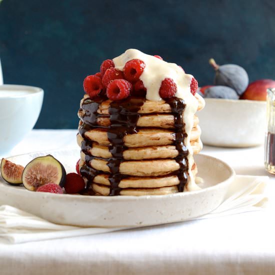 Wholemeal pancake stack