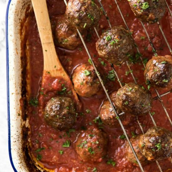 Oven Baked Italian Meatballs