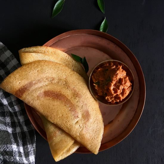 Adai with Tomato Onion Chutney
