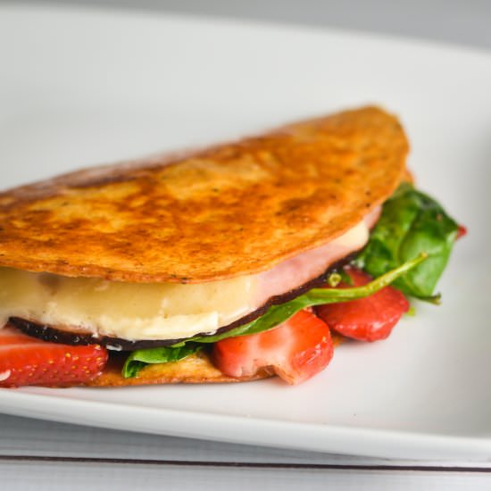 Strawberry, Ham, & Swiss Quesadilla