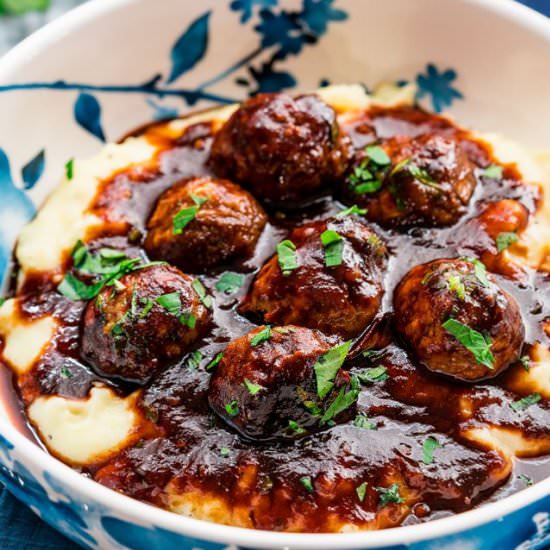 Stout Meatballs with BBQ Sauce