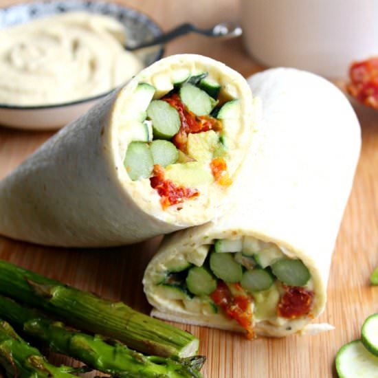 Asparagus Hummus Wraps