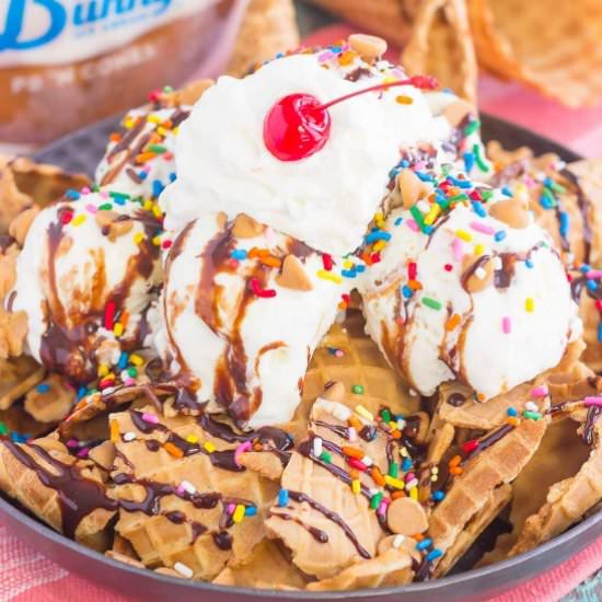 Peanut Butter Ice Cream Nachos