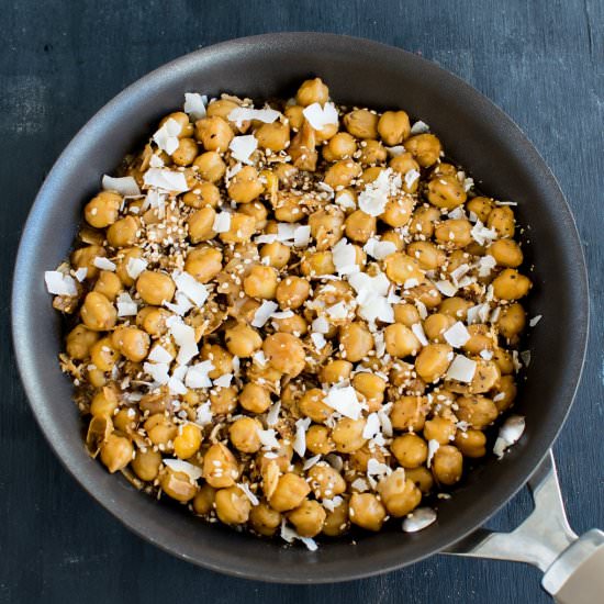 Garlicky Sesame Coconut Chickpeas