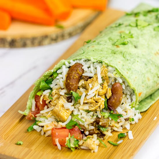 Coconut Rice + Lentils Burritos