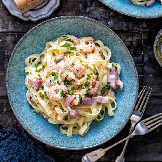 Lightened up Fettuccine Alfredo