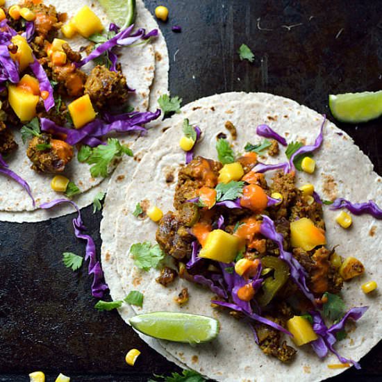 Vegan Jamaican Brushfire Taco