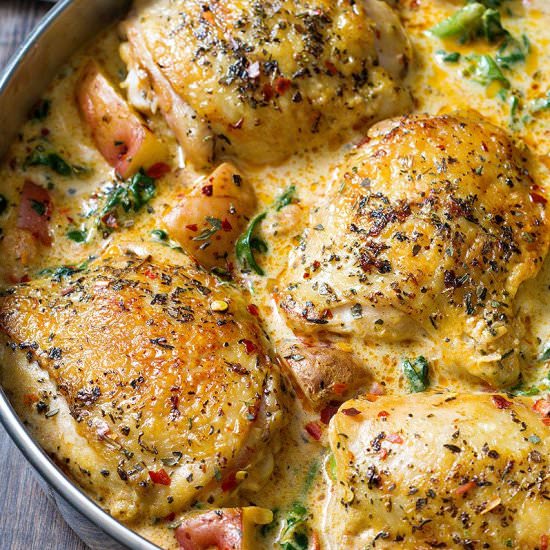 One Pan Chicken and Potatoes