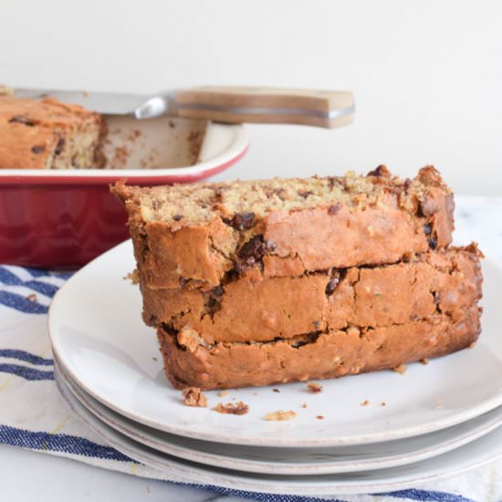 ChocolateChip Hazelnut Banana Bread