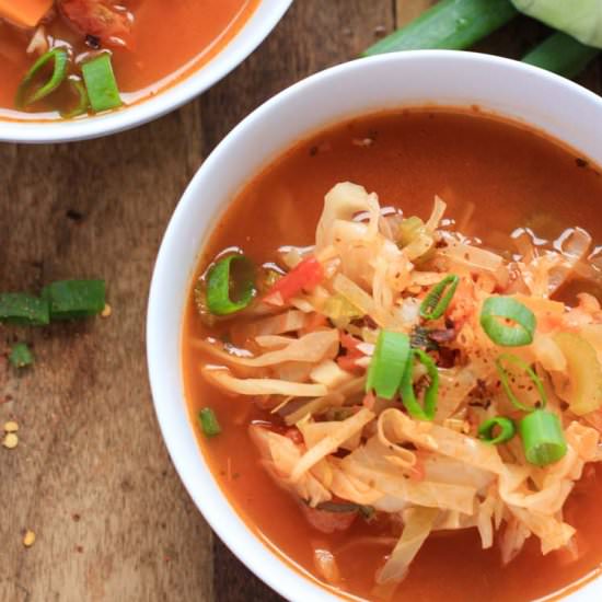 Vegan Detox Cabbage Tomato Soup