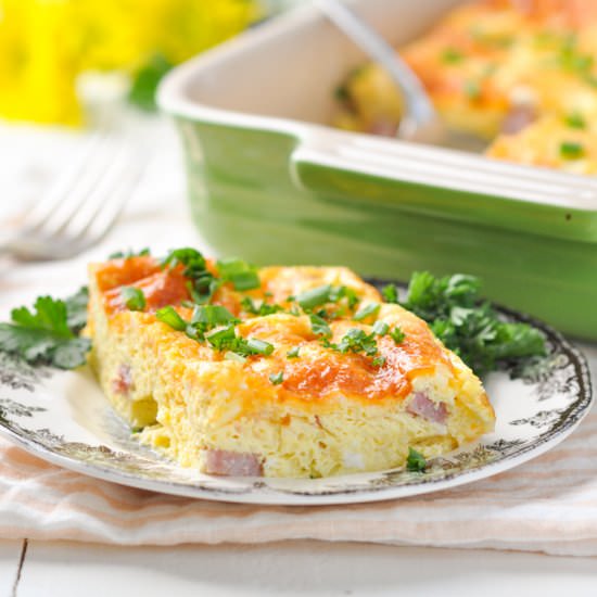 Baked Ham and Cheese Omelet