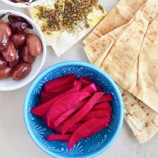 Pink Pickled Turnips