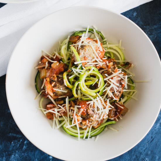 Quinoa Ricotta Meatballs w/Zoodles