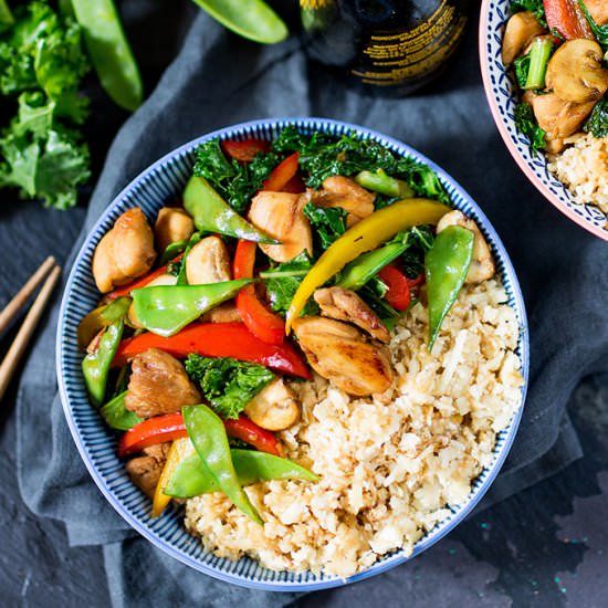 Chicken stir fry + cauli fried rice