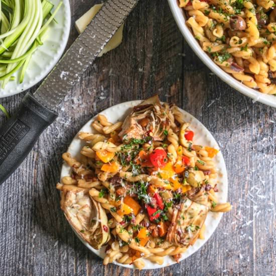 Artichoke & Olives Balsamic Pasta
