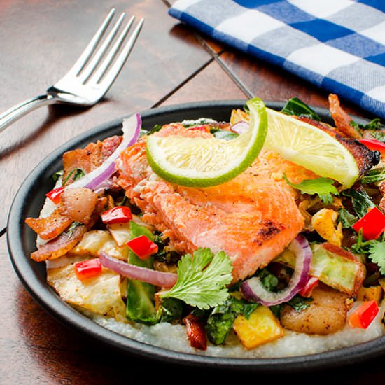 Deconstructed Fish Tacos with Grits