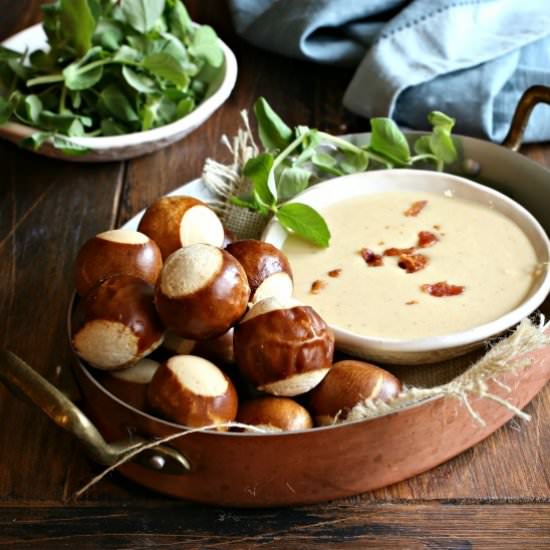 Smoked Gouda Pretzel Cheese Dip