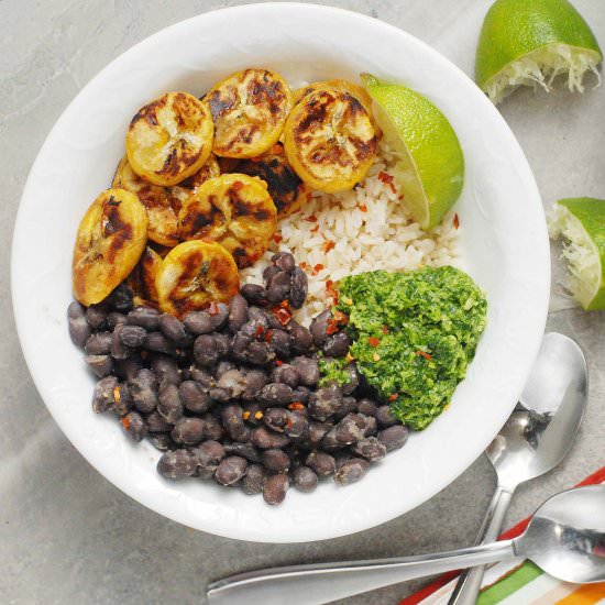 Plantain Black Bean Rice Bowls