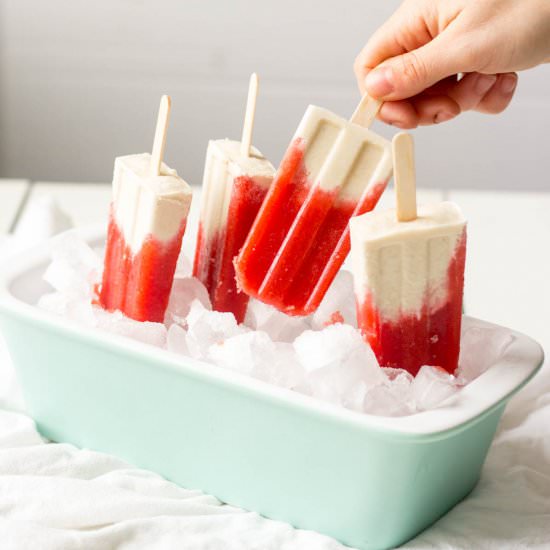 Strawberries & Cream Vegan Popsicle