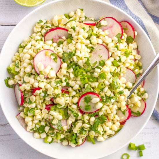 Spicy Corn Radish Salad