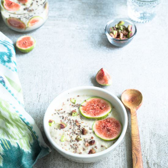 Overnight Oats + Sesame Butter + Figs