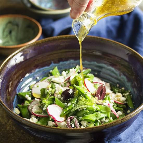 Spring Snap Pea Greek Salad
