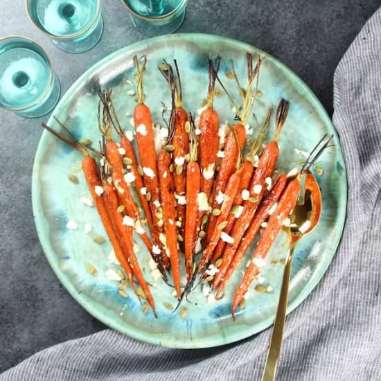 Honey Roasted Carrots w Goat Cheese