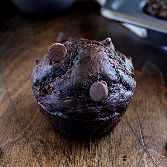 Healthy Chocolate Zucchini Muffins