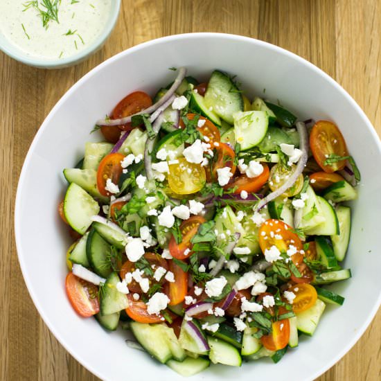 Cucumber Tomato Salad Herb Vinaigrette