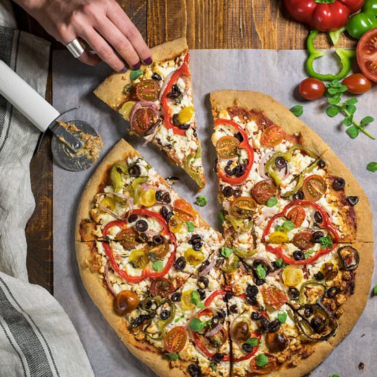Whole Wheat Mediterranean Pizza