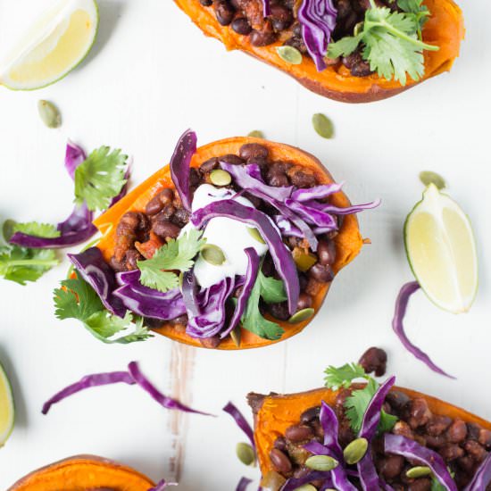 Slow Cooker Black Bean Sweet Potato