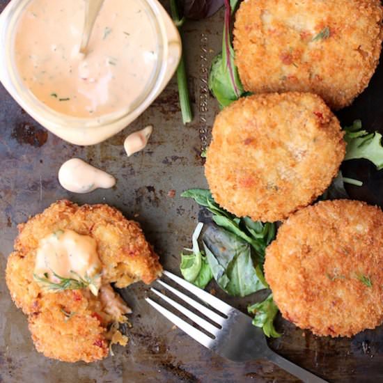 Crabless Cakes with Dill Remoulade
