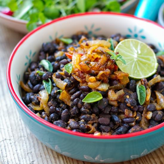 Instant Pot Black Beans With Onions