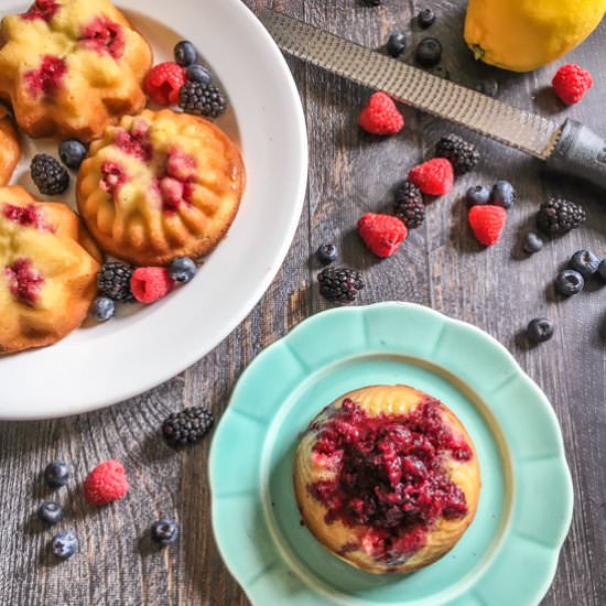 Low Carb Lemon Berry Bundt Cakes