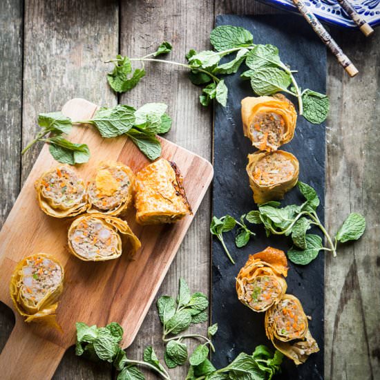 Asian Meat Rolls (bak kien)