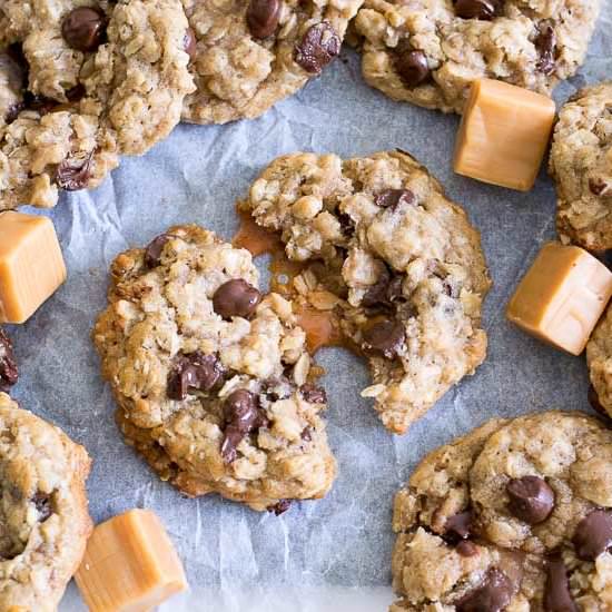 Caramel-Stuffed Oatmeal Cookies