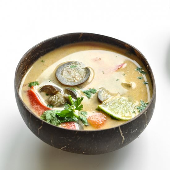 Tom Kha Soup with Baby Eggplant