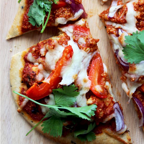 Chicken Tandoori Naan Bread Pizza