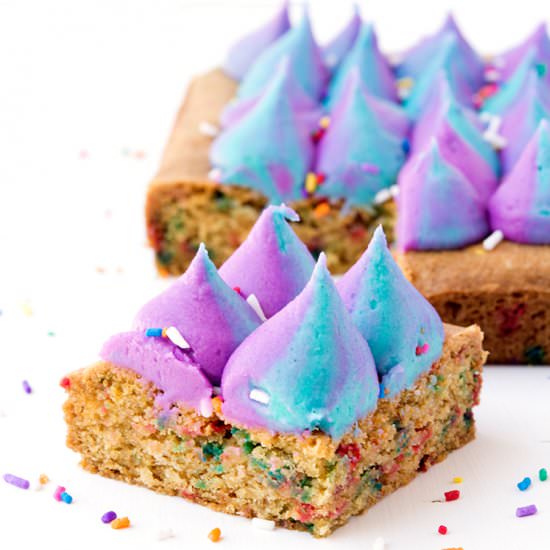 Unicorn Funfetti Cookie Bars