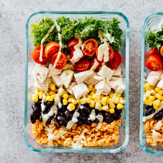 Meal Prep Southwest Chicken Burrito