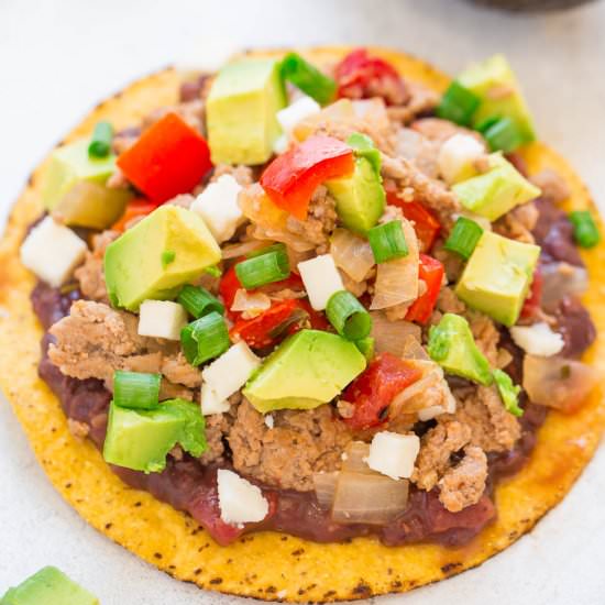 Easy Loaded Chicken Tostadas