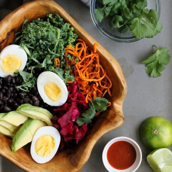 Buddha Bowl with Sriracha Sauce
