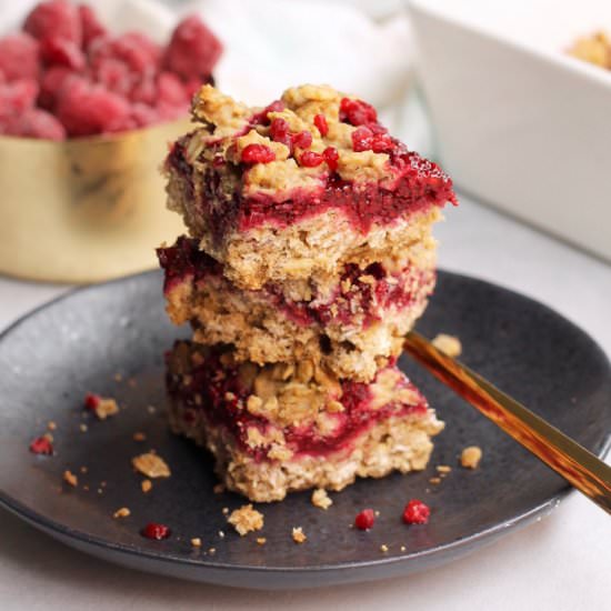 Vegan Raspberry Oatmeal Bars