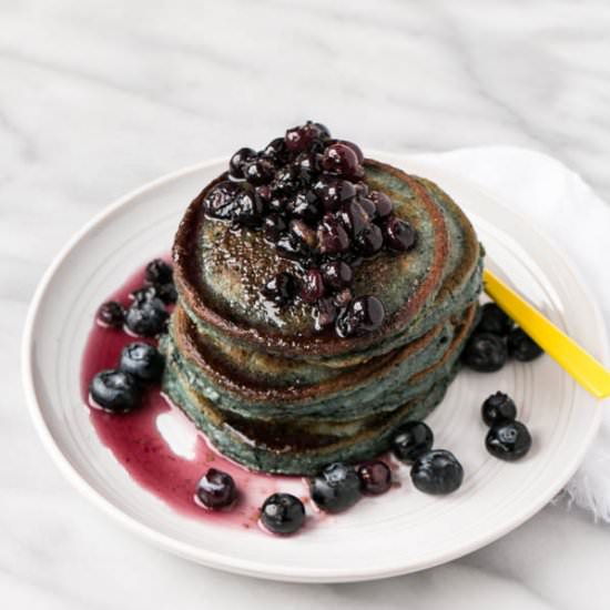 Sneaky Spinach Blueberry Pancakes