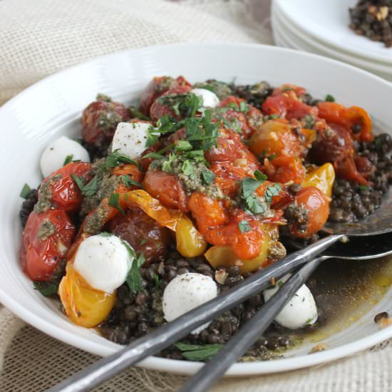 Black Lentils with Roasted Tomatoes