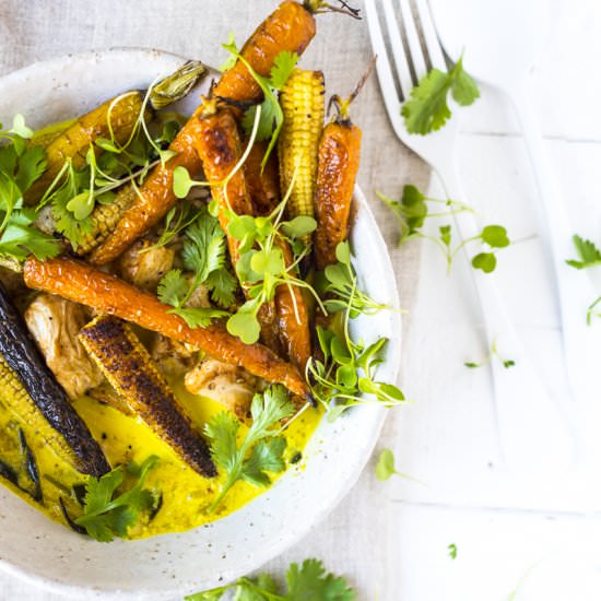 Spiced Turmeric Broth and Roast Veg