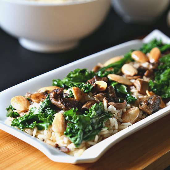 Brown Rice with Sauteed Mushrooms